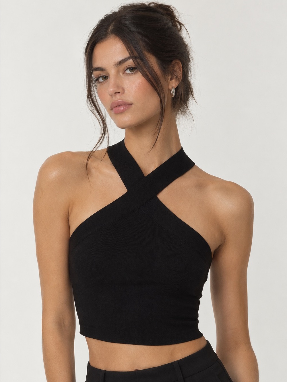 Aritzia Babaton Sculpt Knit Criss Cross Cropped Tank, size XXS